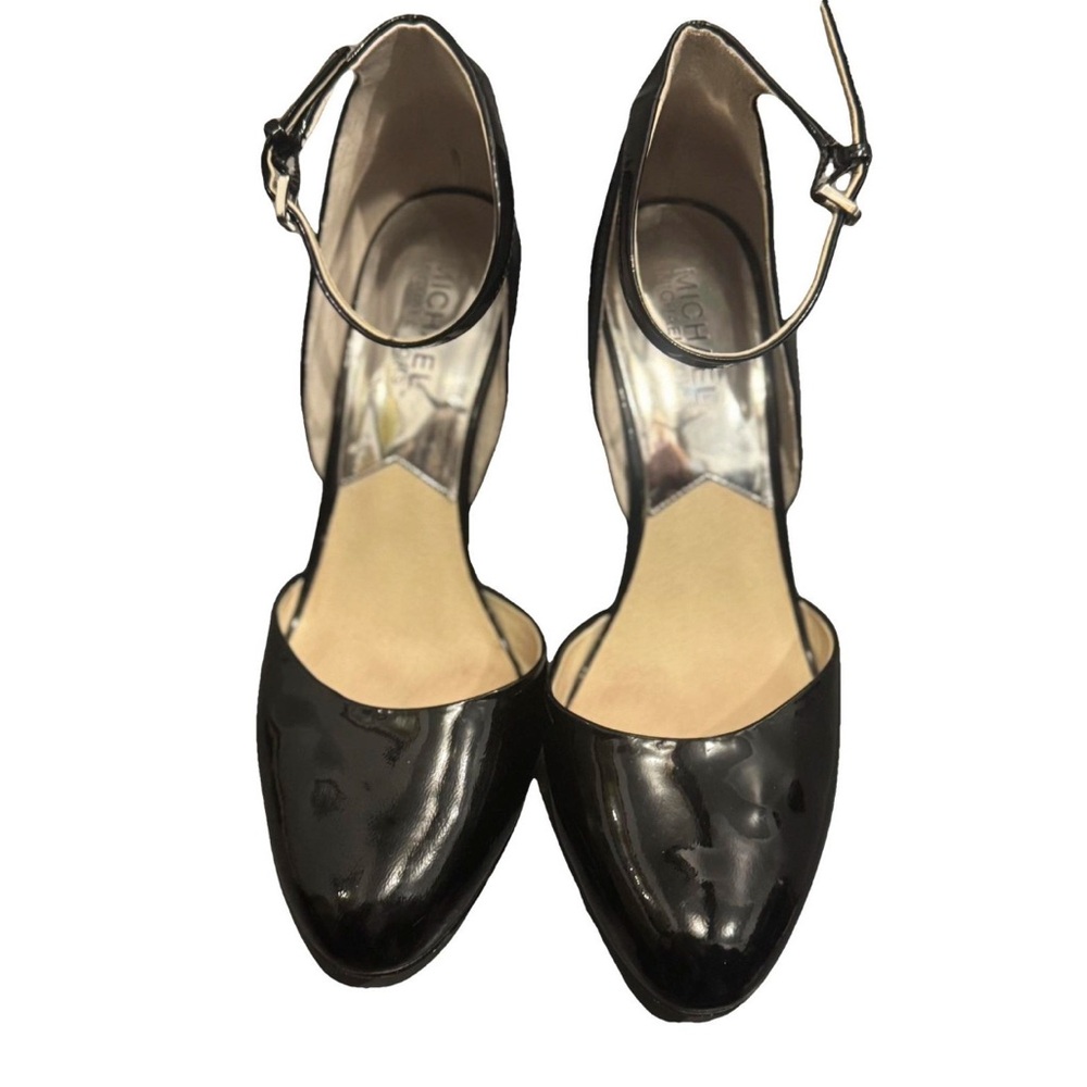 Michael Kors Glossy Black Heels with Ankle Strap